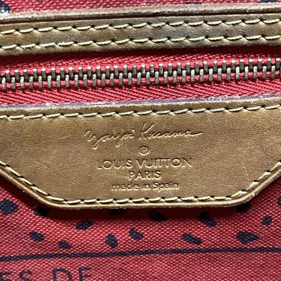 Auth LOUIS VUITTON Neverfull MM M40686 Rouge Louis Vuitton x Yayoi Kusama GI2132 - Picture 12 of 16